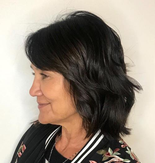 Trendy Bob and Beach Waves Mid Length Layered Bob