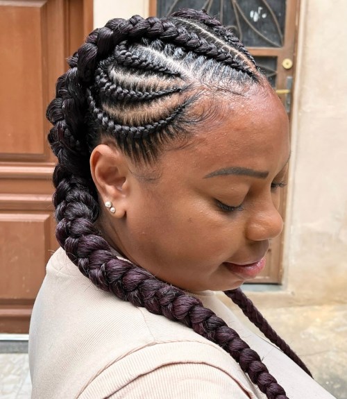 Boxer Braids with Feed In Cornrows