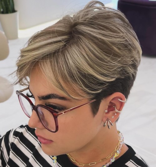 Two Tone Short Undercut Hairstyle
