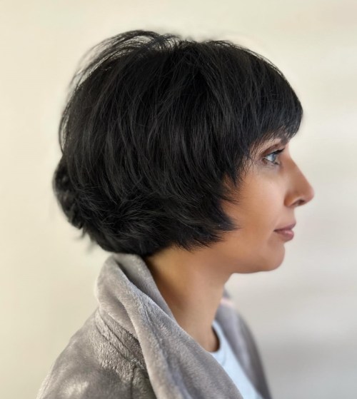Lip Length Razored Bob for Thick Hair
