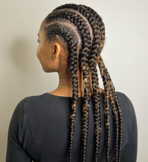 Six Highlighted Goddess Braids