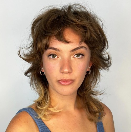 Tousled Shoulder Grazing Wolf Haircut