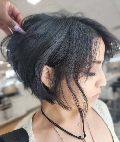 Messy Stacked Bob Crop