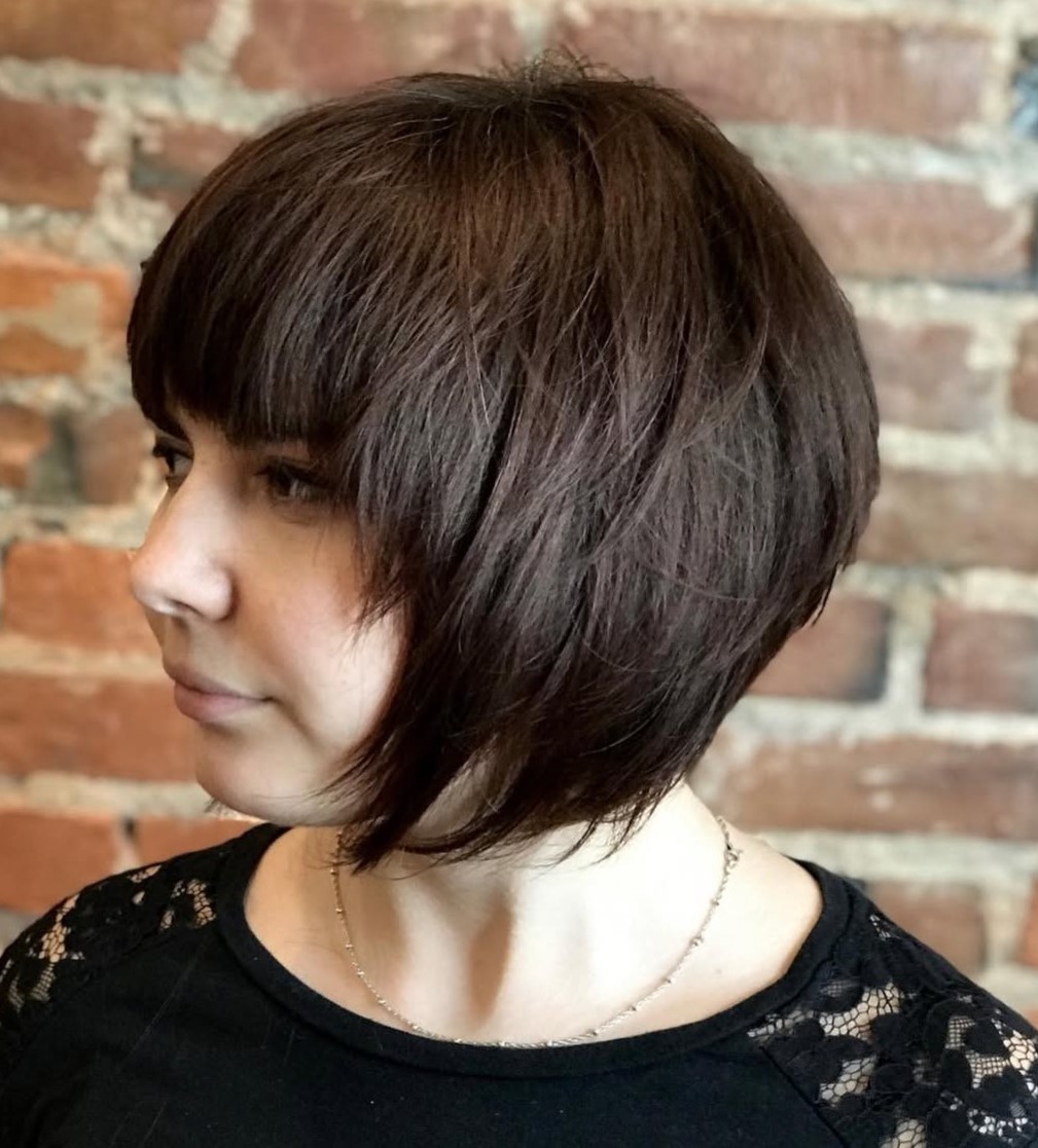 Short Layered Bob for Chubby Faces