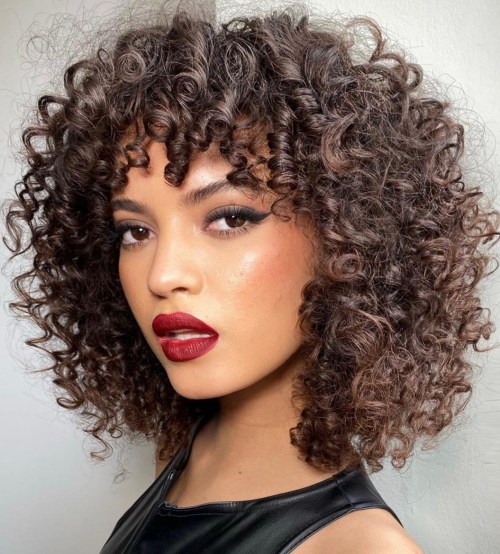 Messy Ringlets with Curly Fringe Messy Curls with Fringe