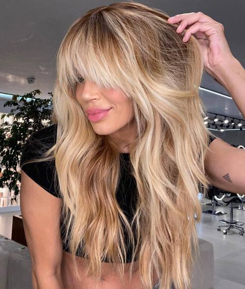 Long Textured Beach Blonde Shag