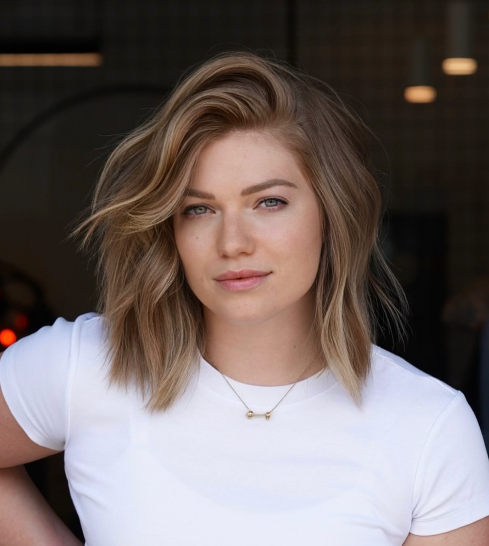 side Swept Long Bob Haircut