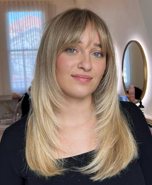 Light Soft Curtain Bangs For Chubby Faces