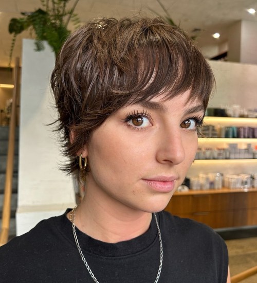 Choppy Pixie Mullet with Feathering