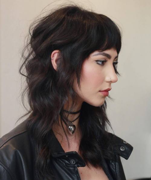 Soft Elongated Wolf Cut for Wavy Hair