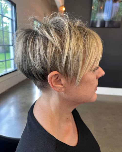 Messy Undercut Pixie for Fine Straight Hair