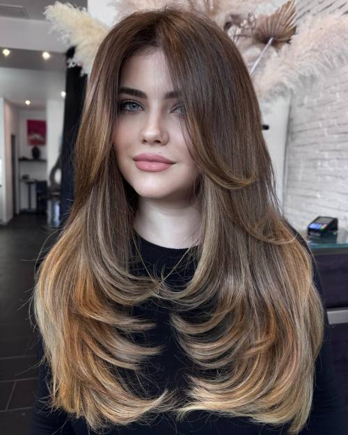 Butterfly Haircut with Swoopy Layers