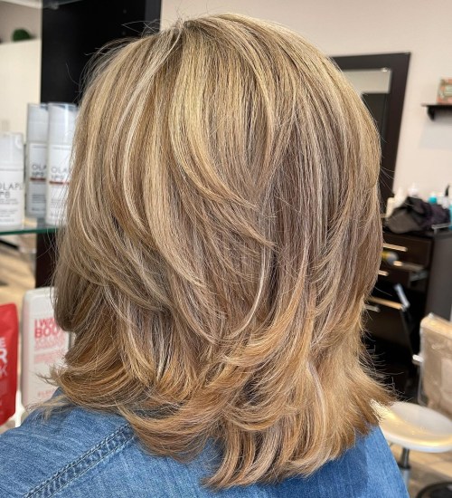 Low Maintenance Layered Midi Cut for Thick Hair