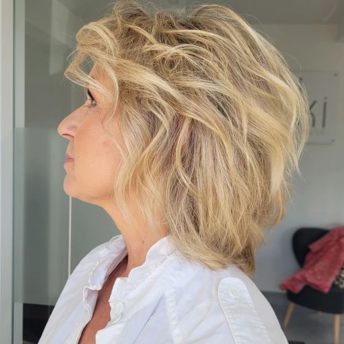 Teased Layered Midi Shag Over 60