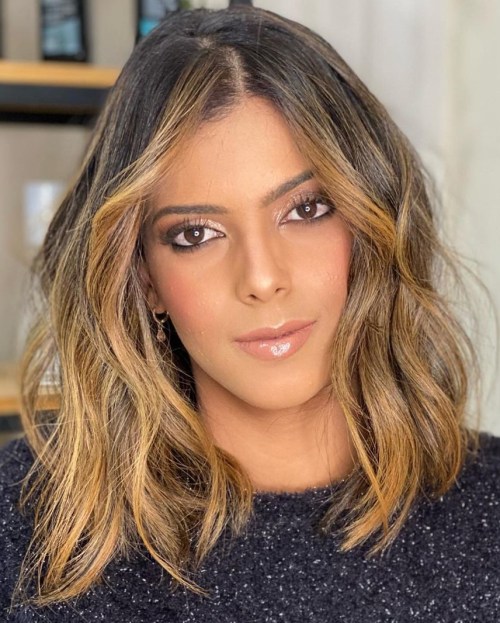 Caramel Balayage with Face Framing Highlights