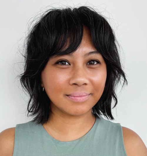 Modern Short Shag with Bangs
