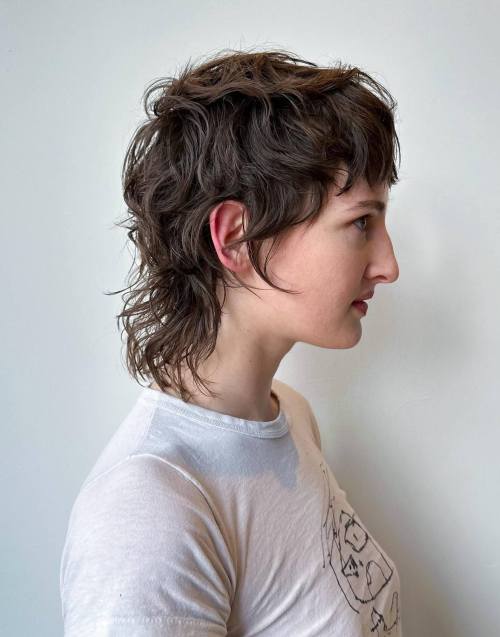 Messy Mullet Chop for Wavy Hair