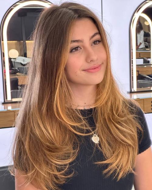 Mid Back Fine Hair with Delicate Bottom Layers