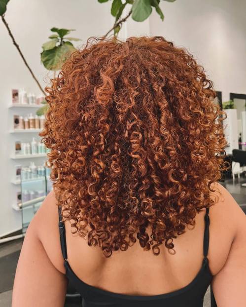 Mid Back Rounded Curly Hairstyle