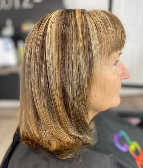 Sleek Mid Length Cut with Front Layering