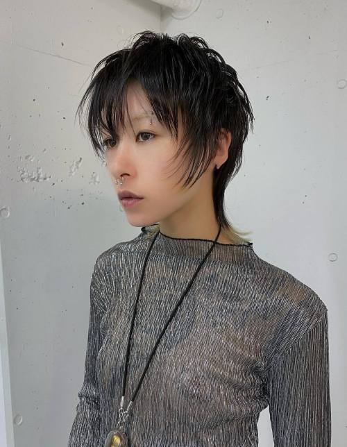 Edgy Feathered Mullet for Thin Hair