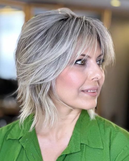 Crisp Midi Shag with Gray Blending