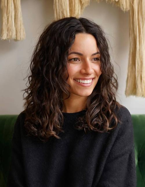 Expensive Brown Blunt Wavy Lob