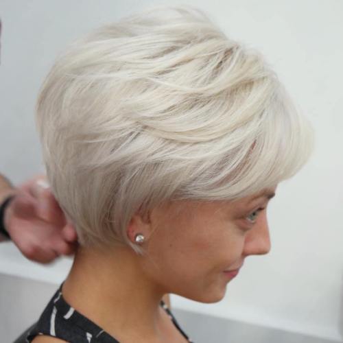 Long Ash Blonde Pixie