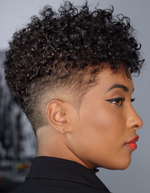 Super Short Tapered Curls Short Curly Hair with Undercut