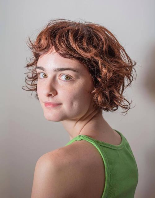 Short Scrunched Bob with Baby Bangs