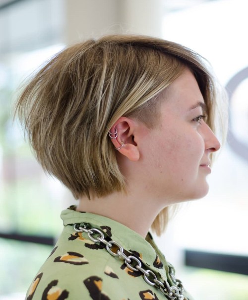 Chin-Length Pixie Bob for Fine Hair Asymmetrical Undercut Layered Bob