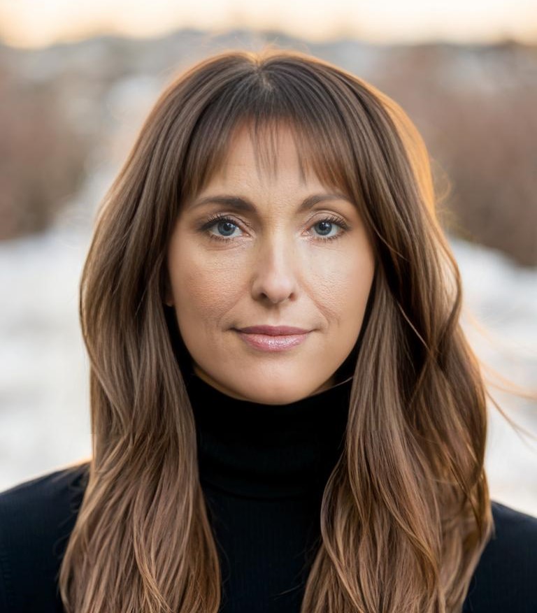 Long Layered Hair with Wispy Bangs Try On